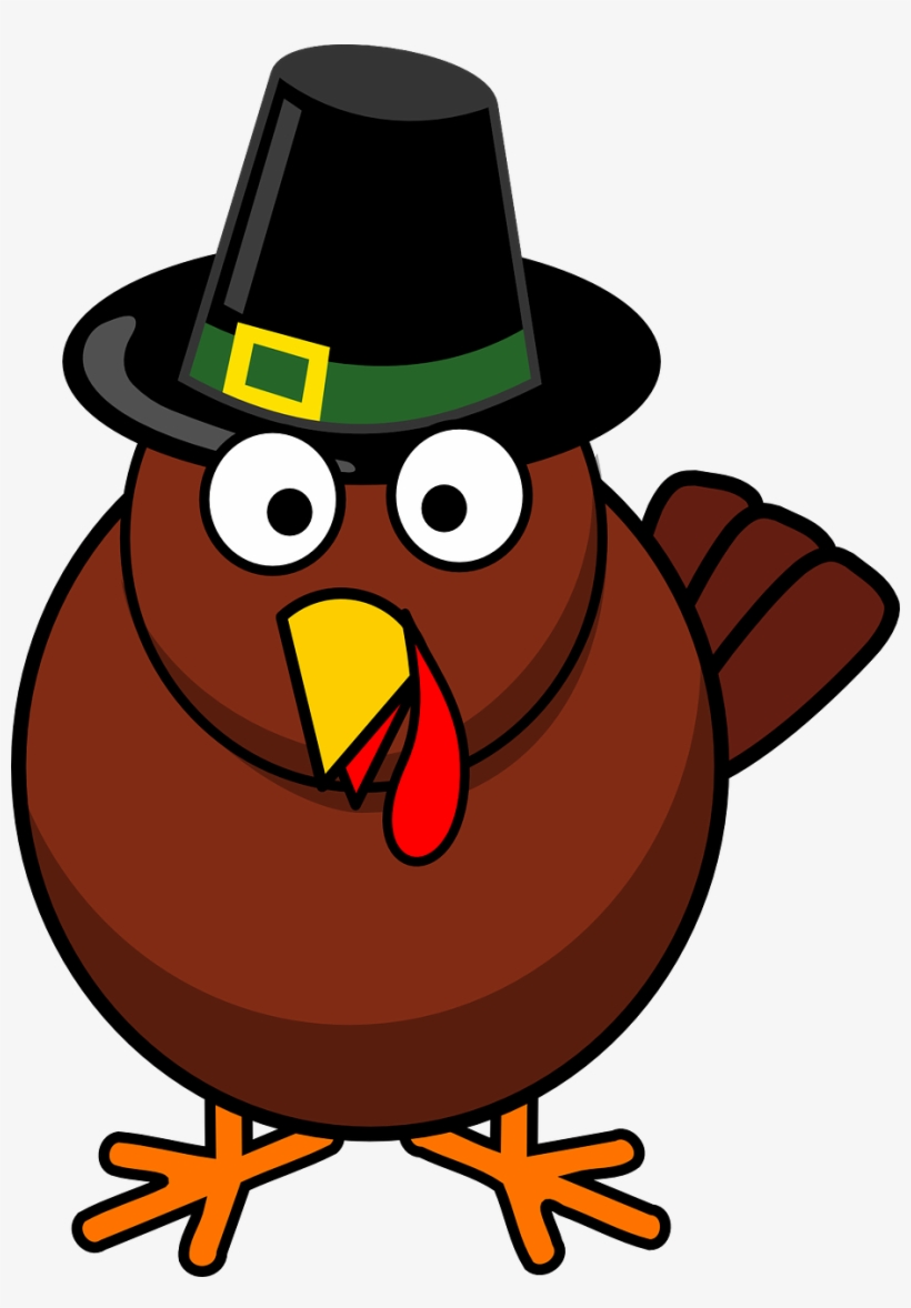Graphic Free Download Thanksgiving Jokes Clowns On - Cartoon Turkey With Pilgrim Hat, transparent png
