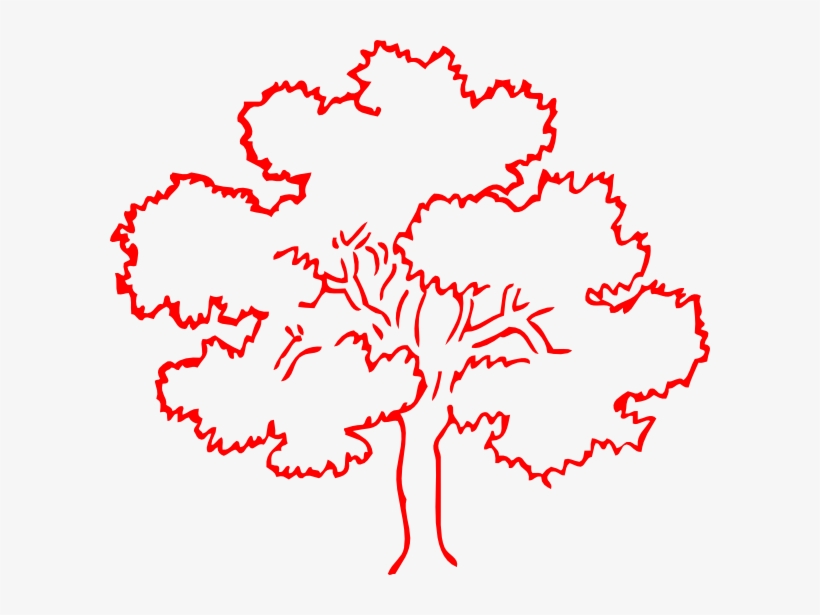 Red Oak Tree Silhouette Clip Art At Vector Clip Art - Clip Art Trees Black And White, transparent png