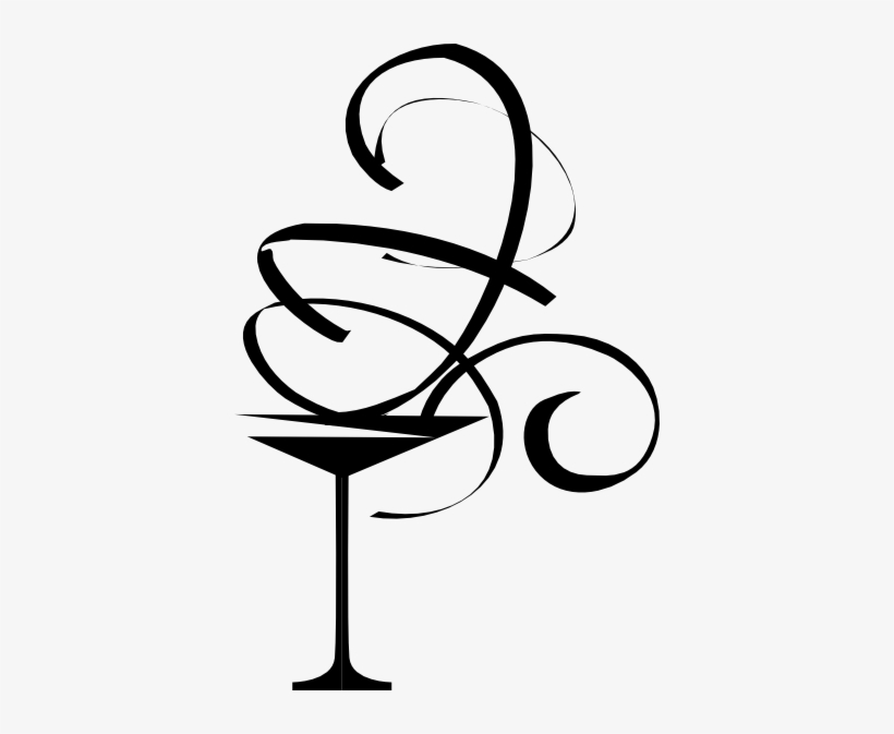 Martini Black Swirl Svg Clip Arts 390 X 593 Px, transparent png