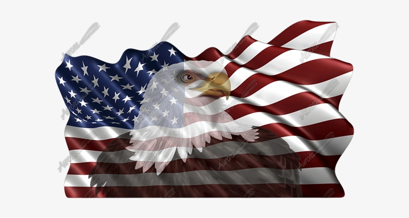 Waving American Flag Eagle Head - American Flag With Bald Eagle Waving, transparent png
