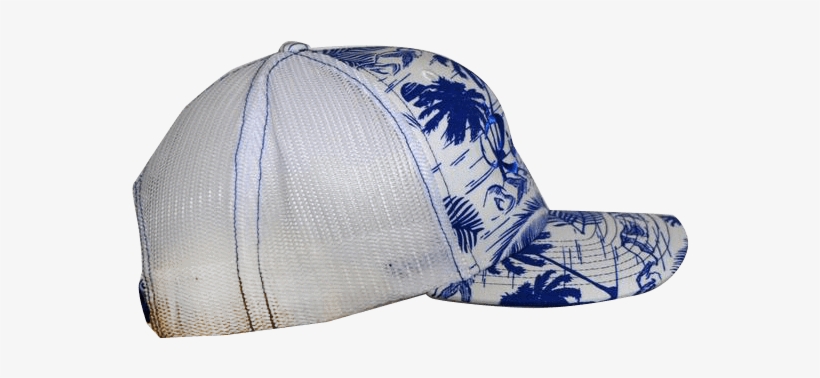 Royal Blue Island Print W/white Mesh Back Rip A Lip - Baseball Cap, transparent png