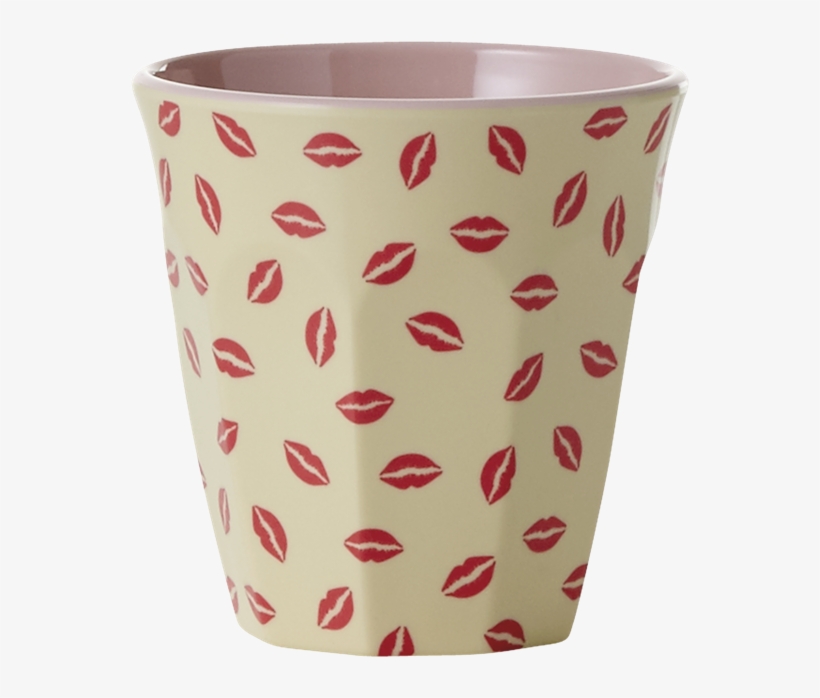 Kiss Print Melamine Cup Rice Dk - Melamine Medium Cup Two Tone With Kiss Print Red, Cream, transparent png