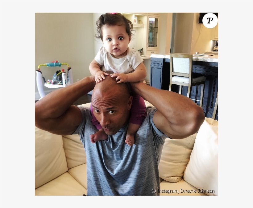 Dwayne Johnson Avec Sa Fille De 8 Mois, Jasmine - Dwayne Johnson Daughter Eyes, transparent png