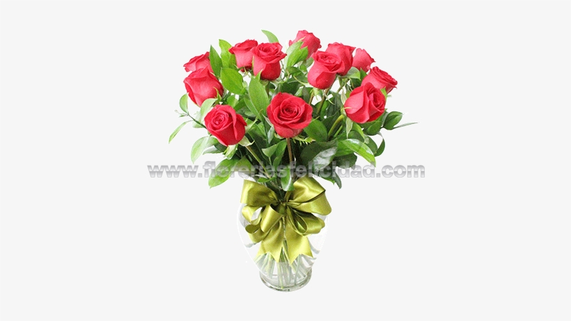 Florero Con 12 Rosas Rojas - Vase, transparent png
