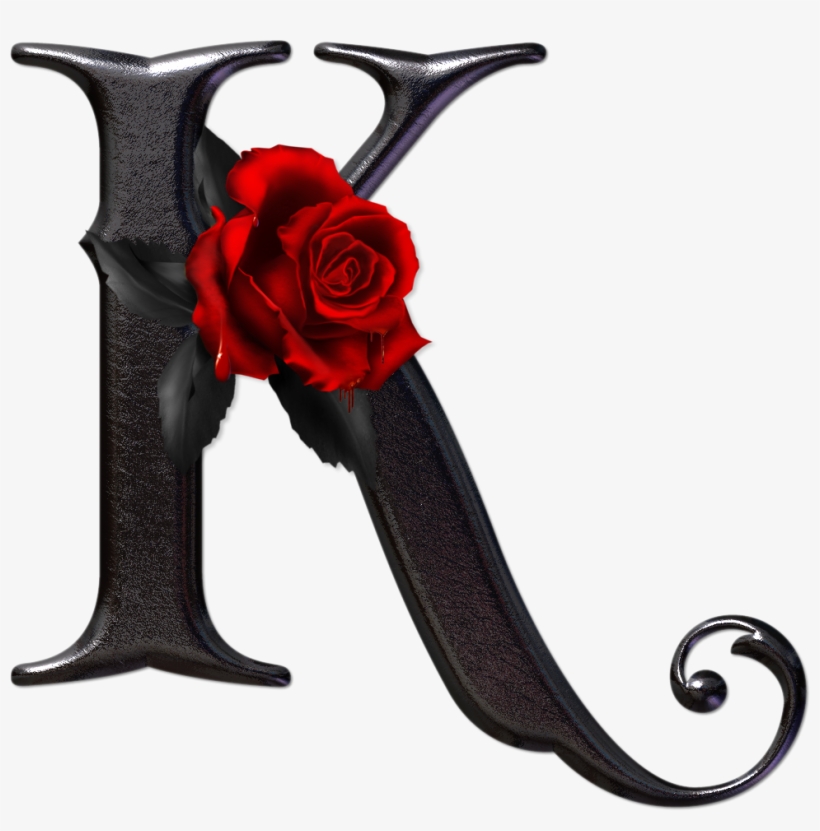 Alfabeto Gótico Con Rosas Rojas - Black Letter With Rose Alphabet, transparent png