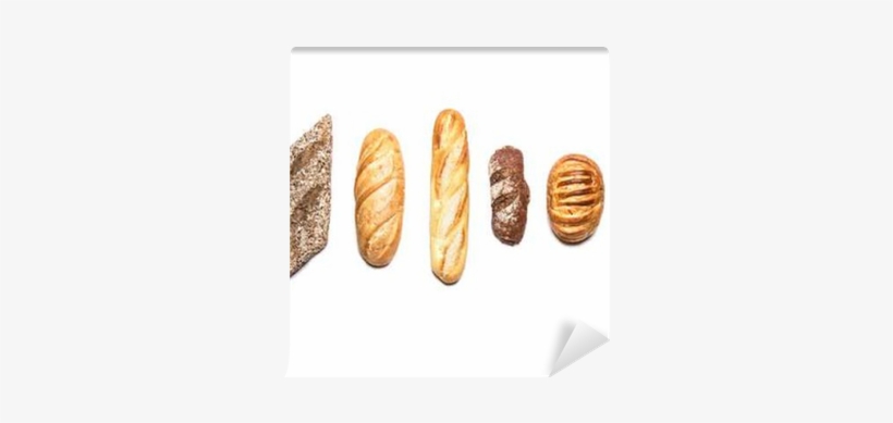 Different Kinds Of Bread On White Top View Wall Mural - Bread, transparent png