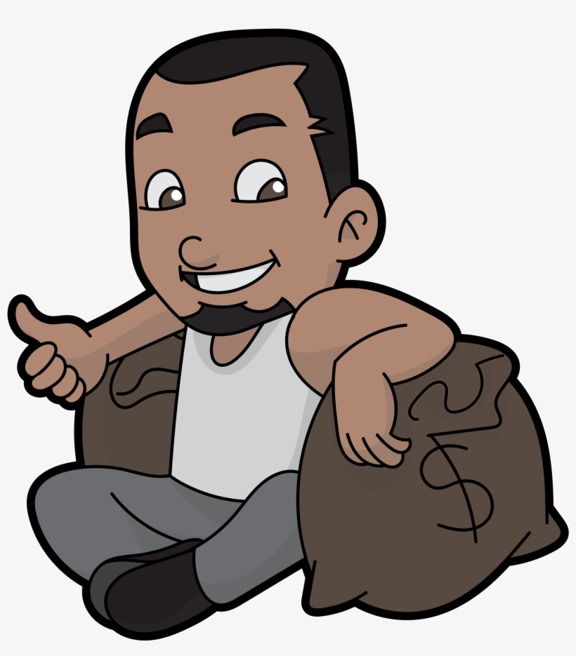 Open - Cartoon Black Guy, transparent png