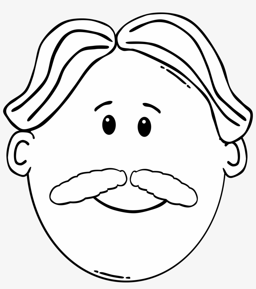 Man With Mustache Outline Png Clip, transparent png