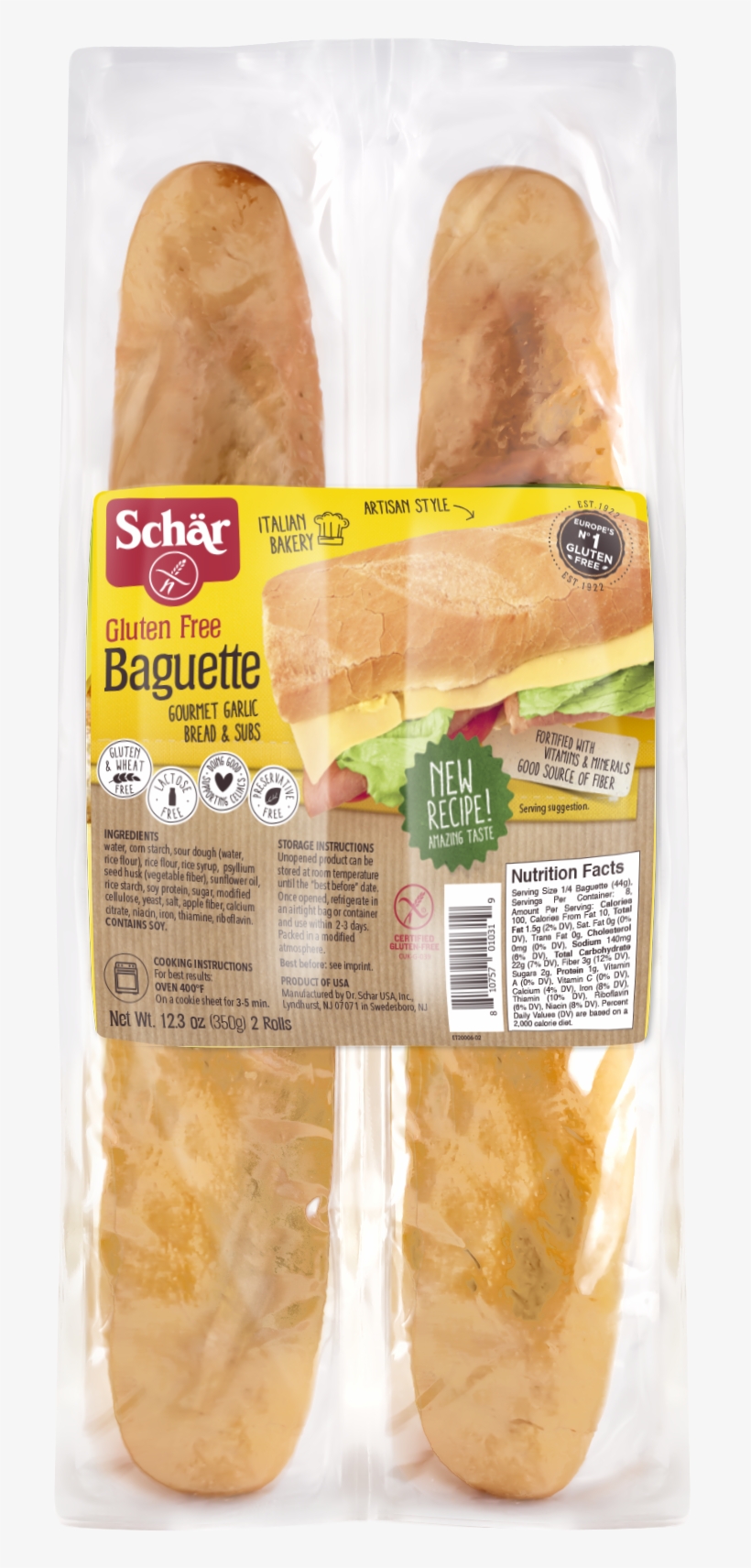 Schar's Gluten Free Parbaked Baguettes - Schar, Ciabatta Rolls Gluten