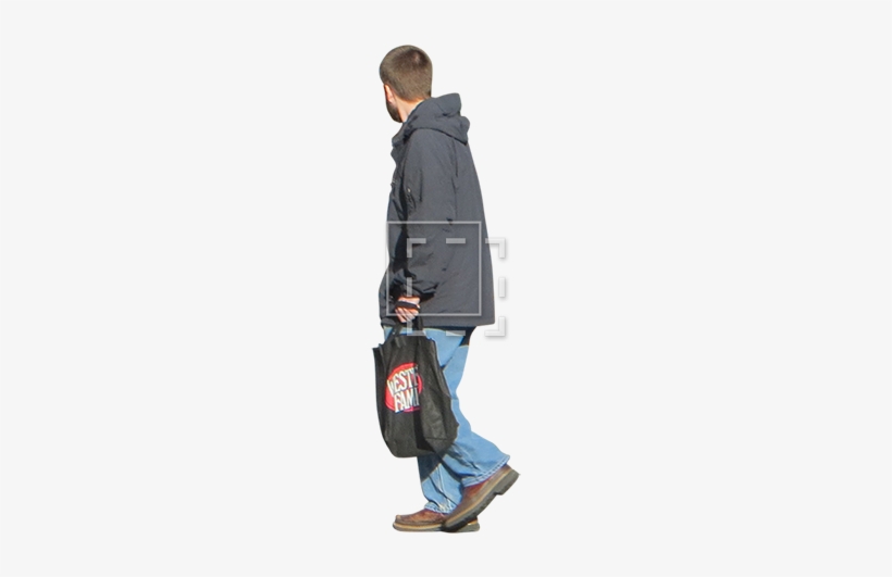 A Man In A Black - People Crossing Street Cutout Png, transparent png