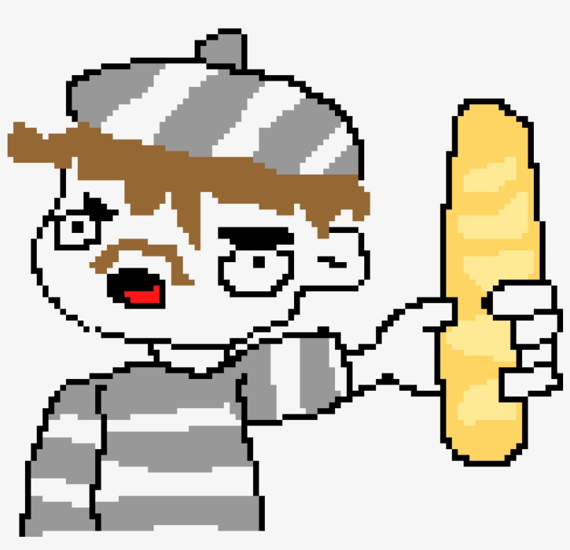 He Is The French Baguette Mannnnnnnnnn - Pixel Art, transparent png
