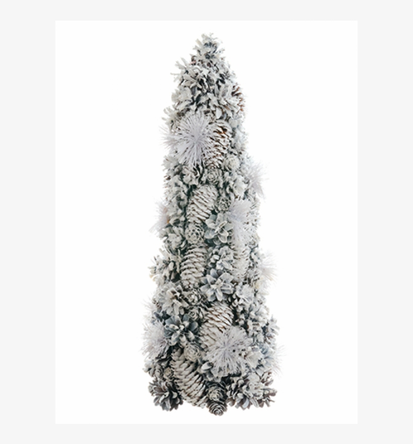 18" Glittered Pine/pine Cone Cone Topiary White Glittered - 18.5 Inch Country Rustic White Glitter Pine Cone And, transparent png