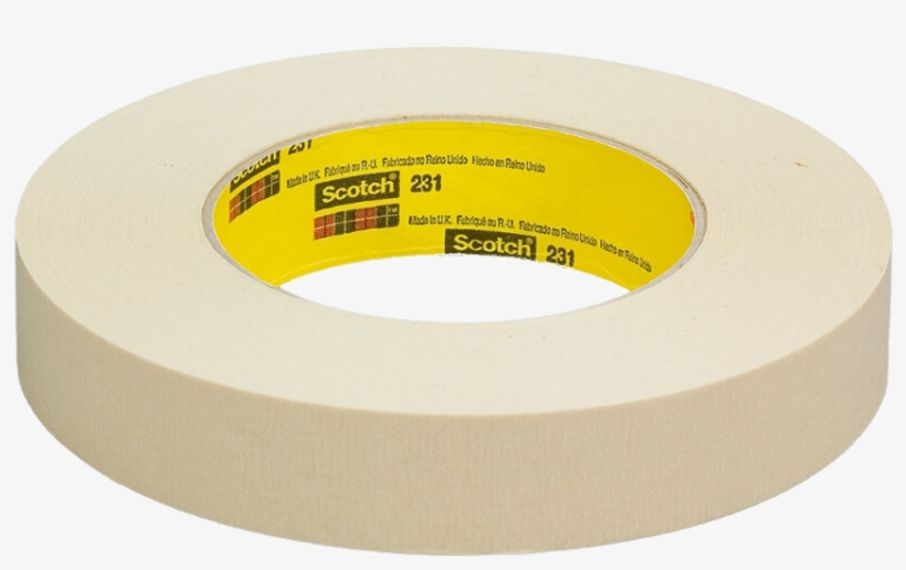 Scotch 231-24mmx55m Paint Masking Tape - Scotch 231/231a Masking Tape,natural,72mm X 55m, transparent png