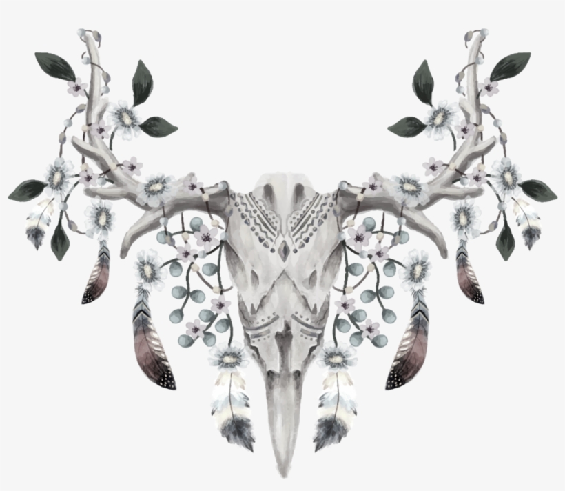 Water Colour Deer Skull 2a777073 0125 434b A81f 41a37d361bd4 - Towel, transparent png