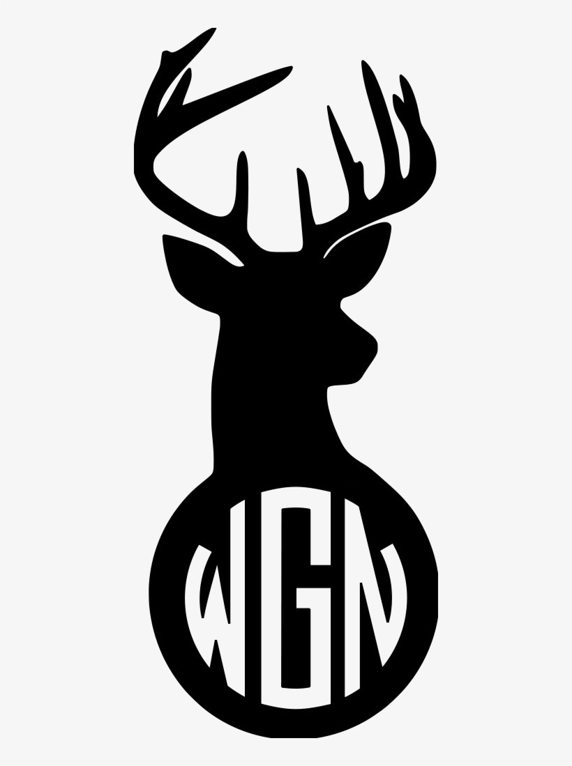 Deer Head Monogram File Size - Silhouettes Of Deers Head, transparent png
