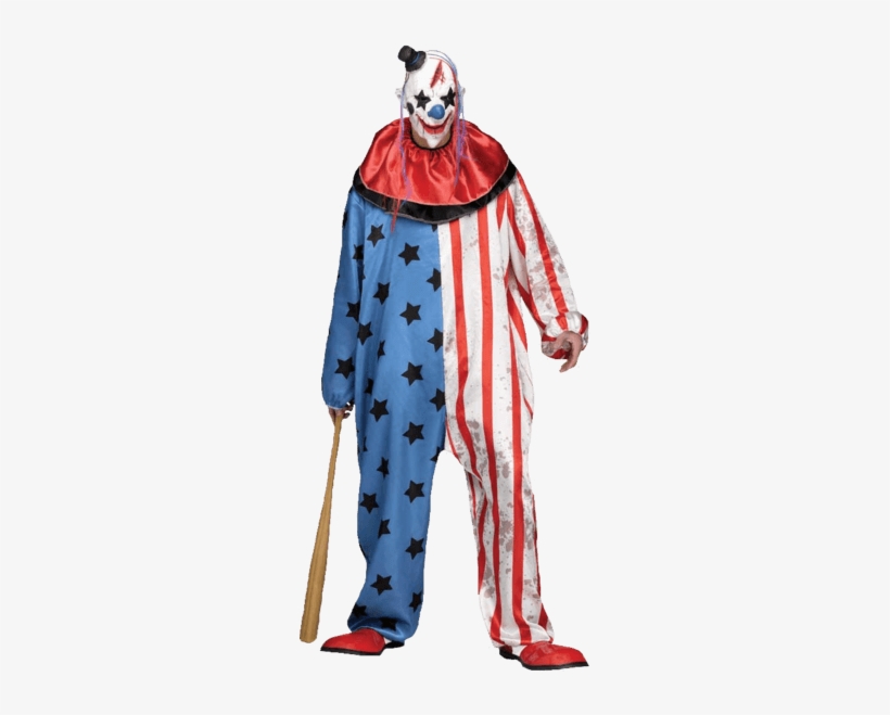 Adult Stars And Stripes Clown Costume Jokers Masquerade - Killer Clown Costume, transparent png