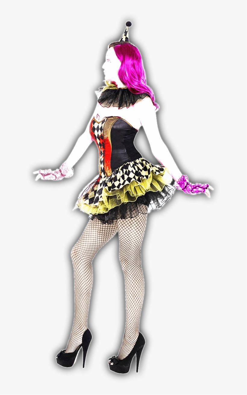 Fever Zombie Clown Costume For A Woman, transparent png