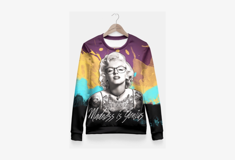 Sadaf Hamid Sweat Shirt Madness Is Genius Sudadera - Marilyn Monroe Hot Bw Portrait Actress Movie 16x12, transparent png