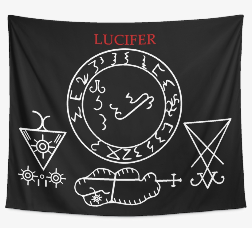 Medieval Lucifer Grimoire Sigil Tapestry - Heaven Upside Down (vinyl) Lp, transparent png