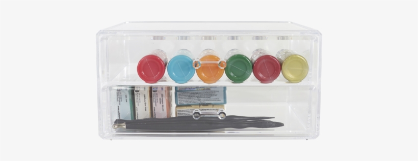 Large Clear 2-drawer Cosmetic Chest - Makeup Brushes, transparent png