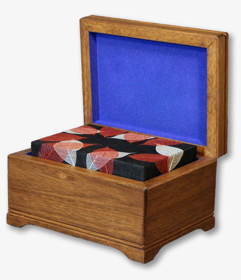 Chest With Autumn Leaves Insert - Plywood, transparent png