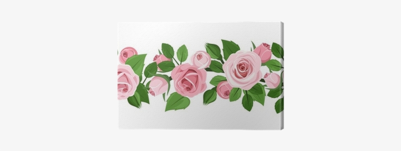 Horizontal Seamless Background With Pink Roses - Rose Sfondo Trasparente, transparent png