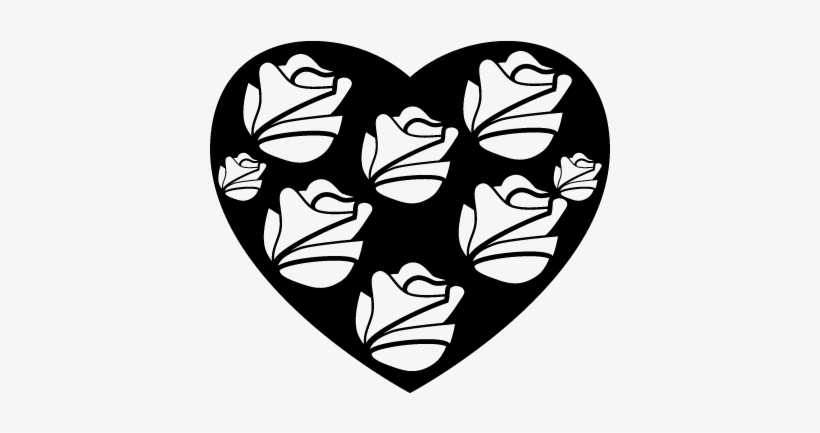 Heart With Roses Vector - Heart, transparent png