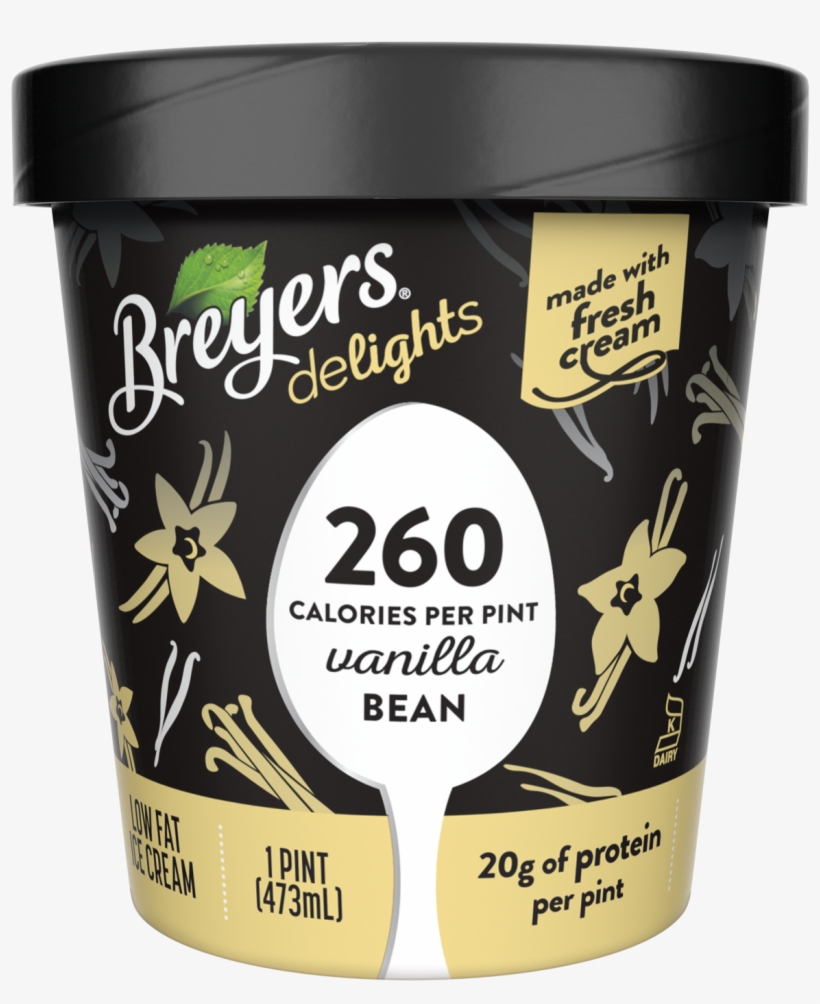 A 16 Ounce Tub Of Breyers Delights Vanilla Bean Front - Breyers Delight, transparent png