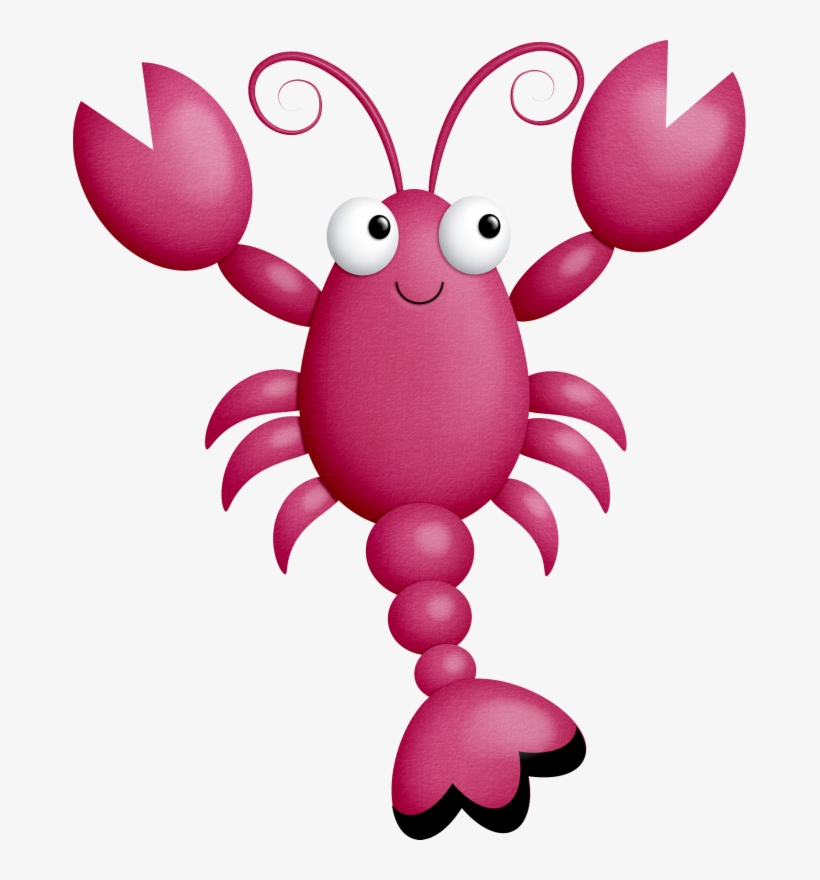 Lobster Clipart Pink - Sea Creatures Clip Art, transparent png