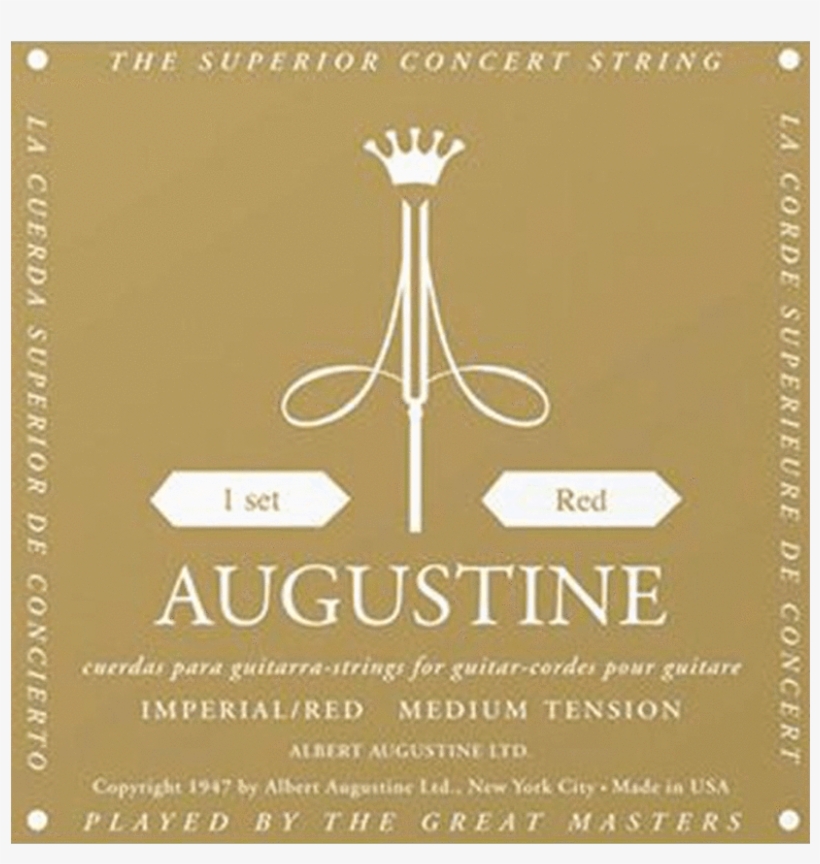 Augustine Imperial Red Medium Tension Strings - Augustine Classic Black Classical Guitar Strings -, transparent png