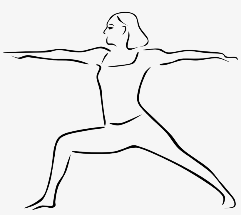 Warrior Ii Pose - Drawing Of Yoga Poses, transparent png