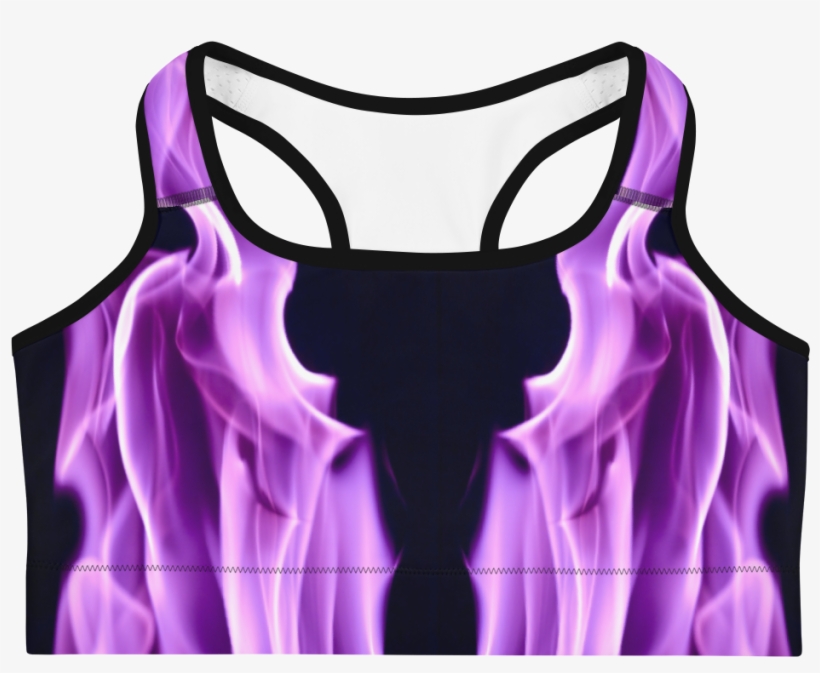 Purple Flame Sports Bra - Sports Bra, transparent png