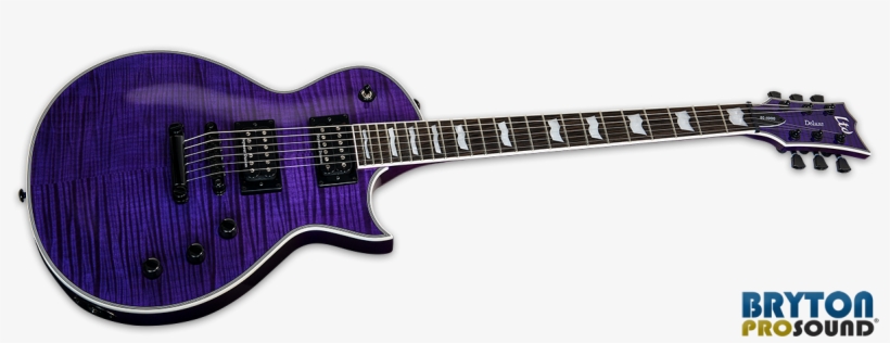 Esp Ltd Ec 1000fm See Thru Purple Flame Maple Seymour - Esp Ltd Ec-1000 Electric Guitar, Vintage Black, transparent png