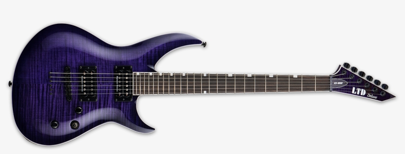Esp Ltd H3-1000 Flame Maple Electric Guitar In See - Jackson Js11 Dinky Blue, transparent png