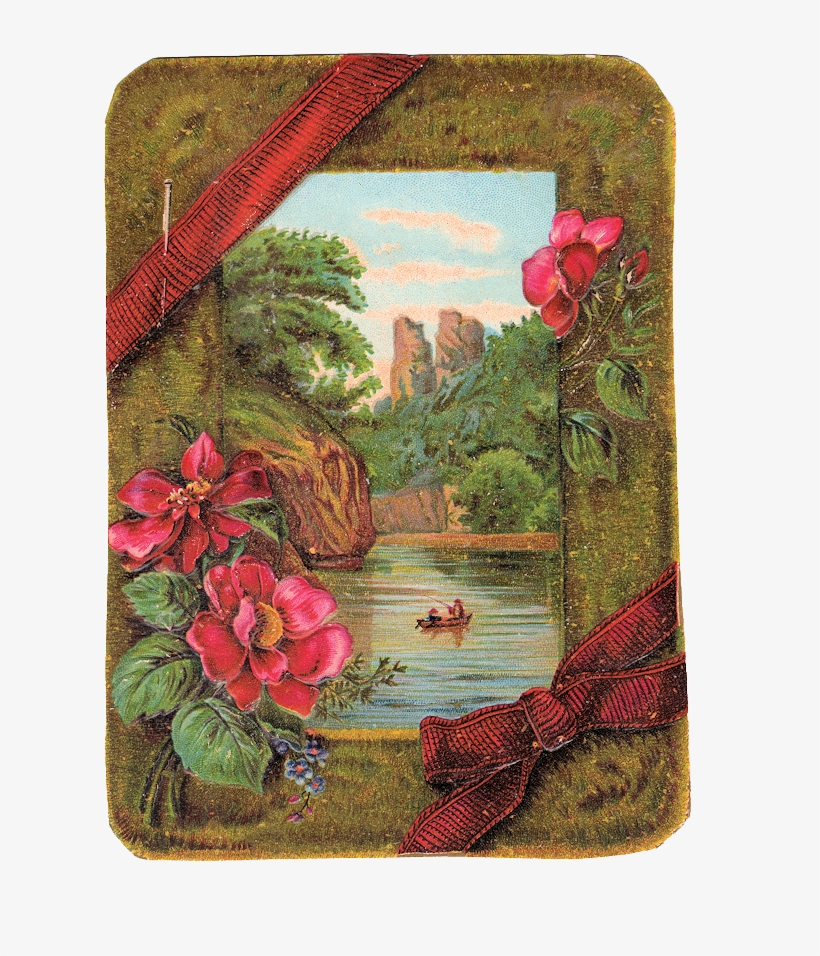 Free Vintage Clip Art Victorian Card With Moss And - Victorian Clip Art Free, transparent png