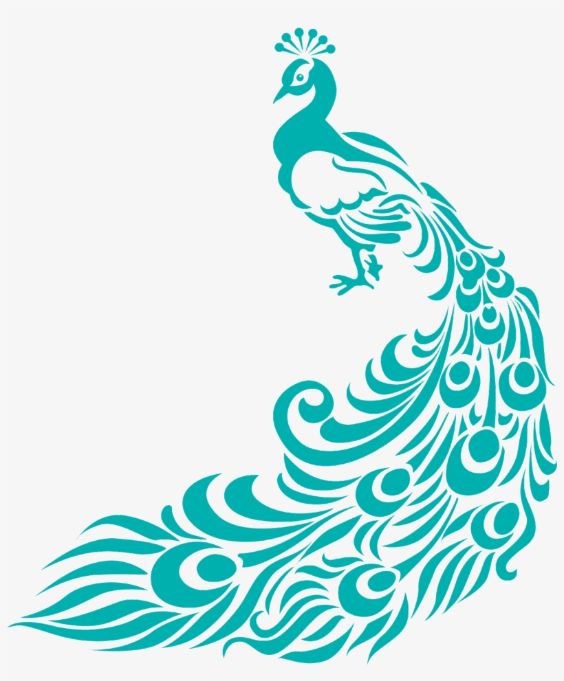 Peacock Clipart Border - Peacock Fabric Painting Designs, transparent png