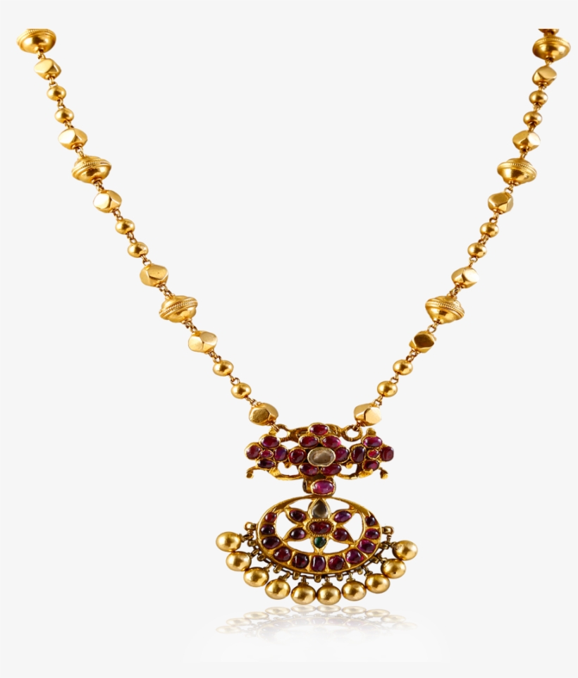 Vintage Ruby Flower Necklace - Gold Gold Plated Rudraksha Malas, transparent png