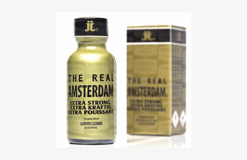 Poppers Real Amsterdam 30ml - Glass Bottle, transparent png