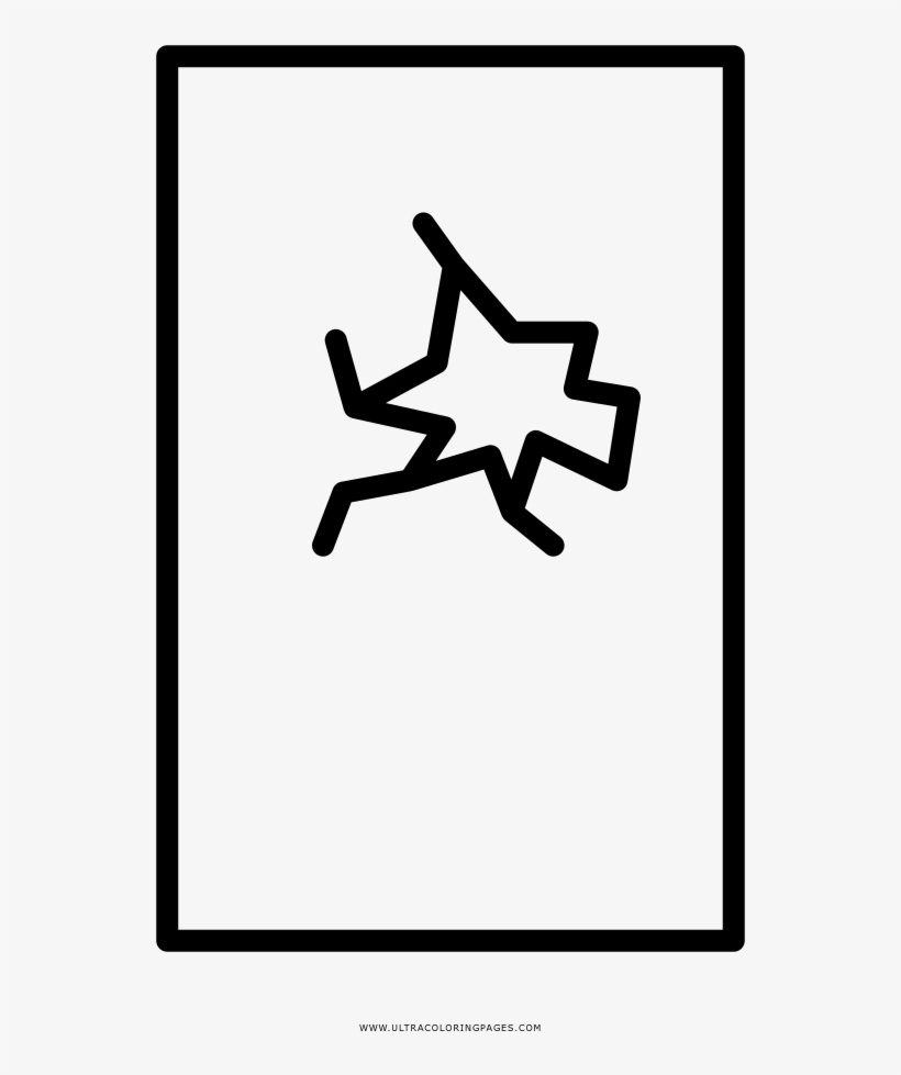 Broken Glass Coloring Page - Cristal Roto Para Colorear, transparent png