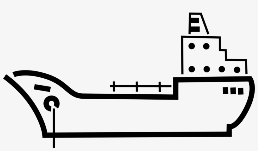 Vector Illustration Of Ocean Transport Cargo Ship Or, transparent png