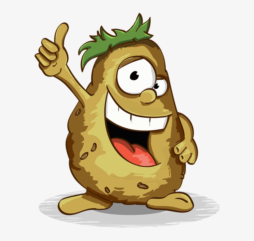 Potatoes, Smile, Thumbs Up, Character, Cartoon - Laughing Potato, transparent png