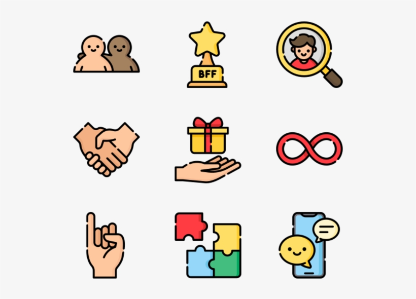 Friendship - Hand Drawn Color Icons, transparent png