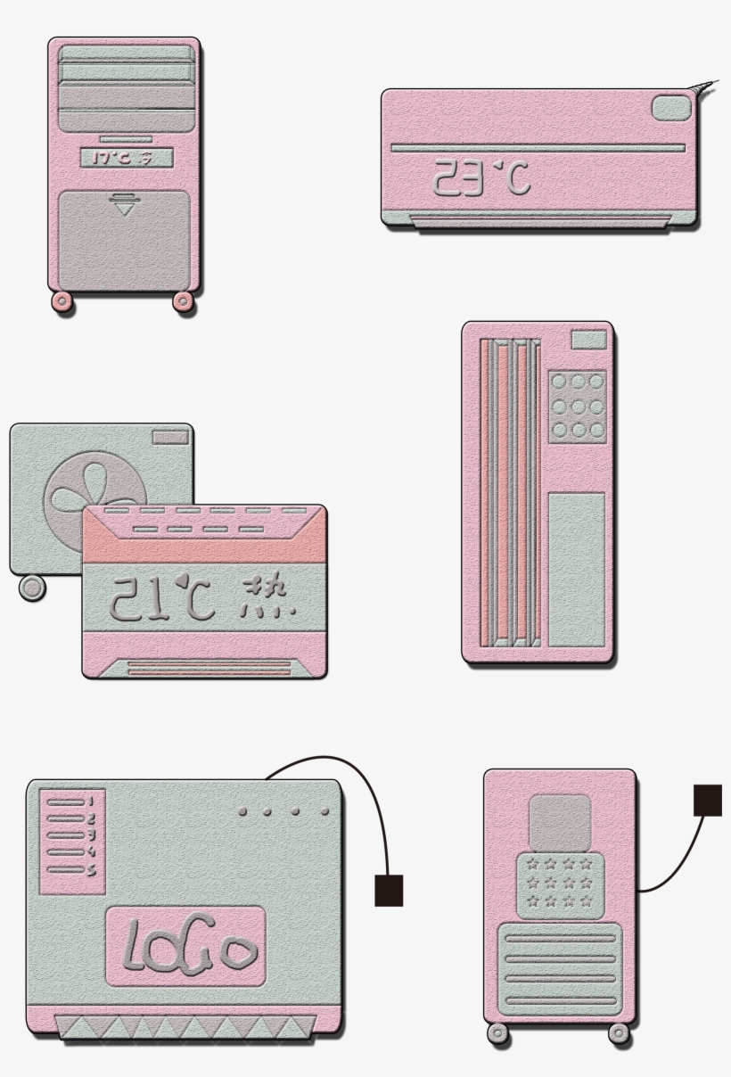 Air Conditioning Creative Cute Cartoon Png And Psd - Wallet, transparent png
