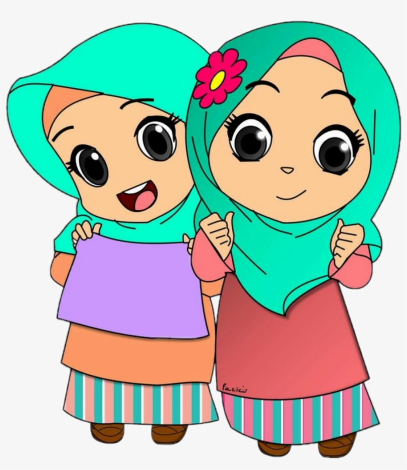 #kids #hijab #jilbab #muslimwomensday - Cartoon Pictures Of Muslims, transparent png