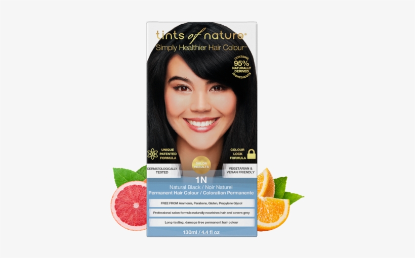 1n Black Permanent Hair Dye - Tints Of Nature 4n, transparent png