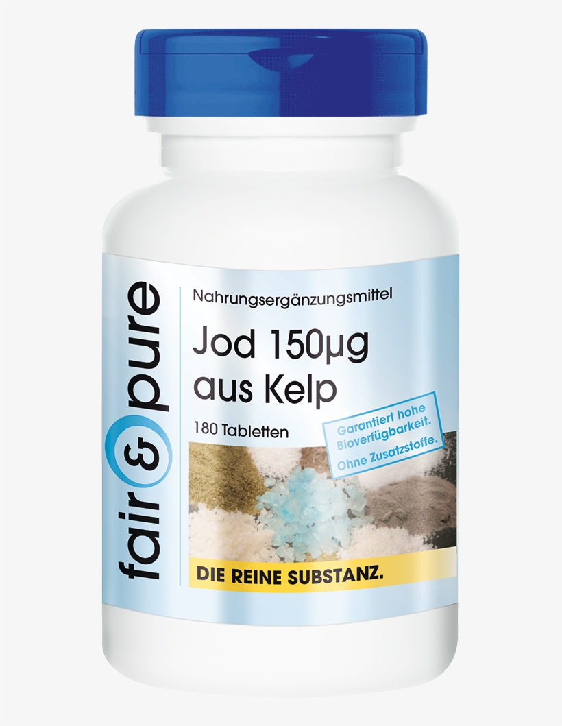 Iodine 150µg From The Brown Alga Kelp, 180 Tablets, - Capsule, transparent png