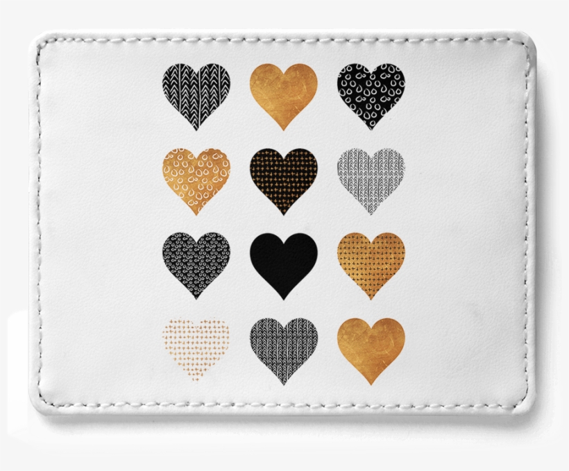 Dailyobjects Gold Hearts Skinny Fit Card Wallet Buy - Heart, transparent png