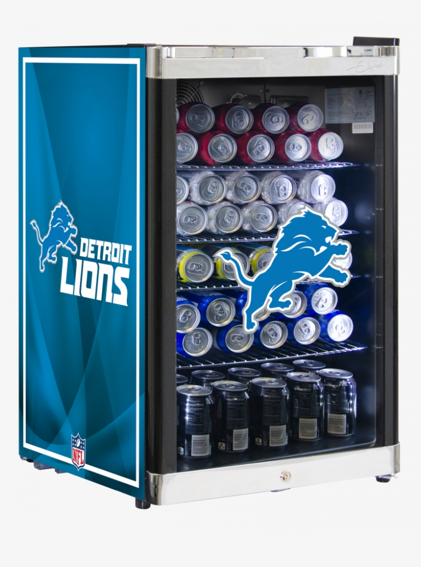 Drink Refrigerator Glass Door Detroit Lions Get The - Nfl, transparent png