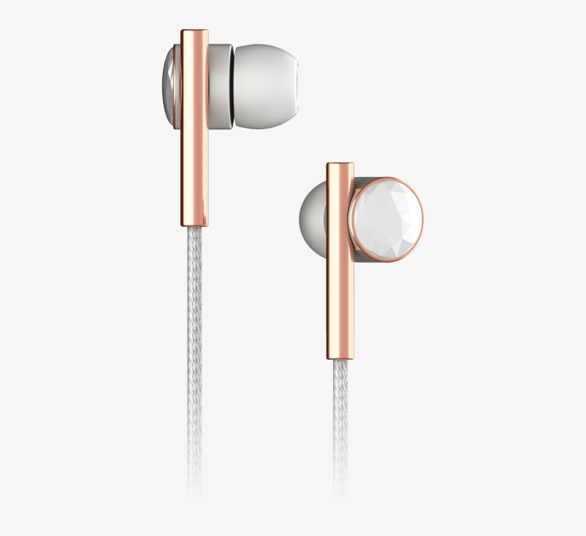 Faceted Ceramic & Rose Gold - Caeden Linea Nº2 In Ear Headphones-faceted Ceramic, transparent png