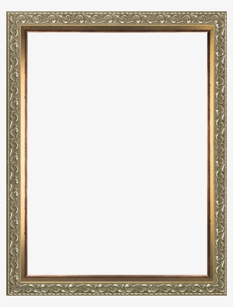Rococo Silver And Burnished Gold Custom Stacked Frame - Gold And Silver Frame Png, transparent png
